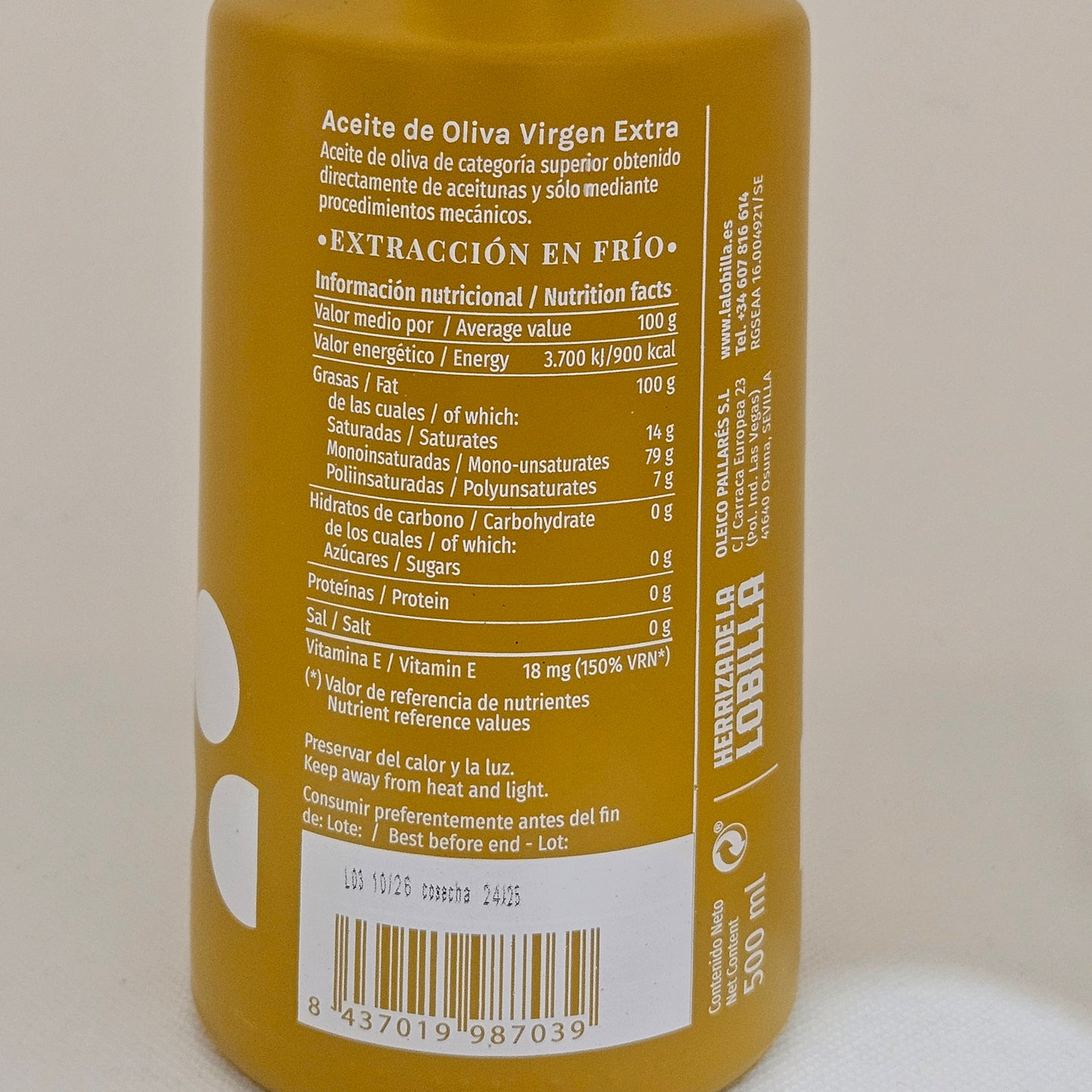 Aceite Lobilla Picual 500 ml