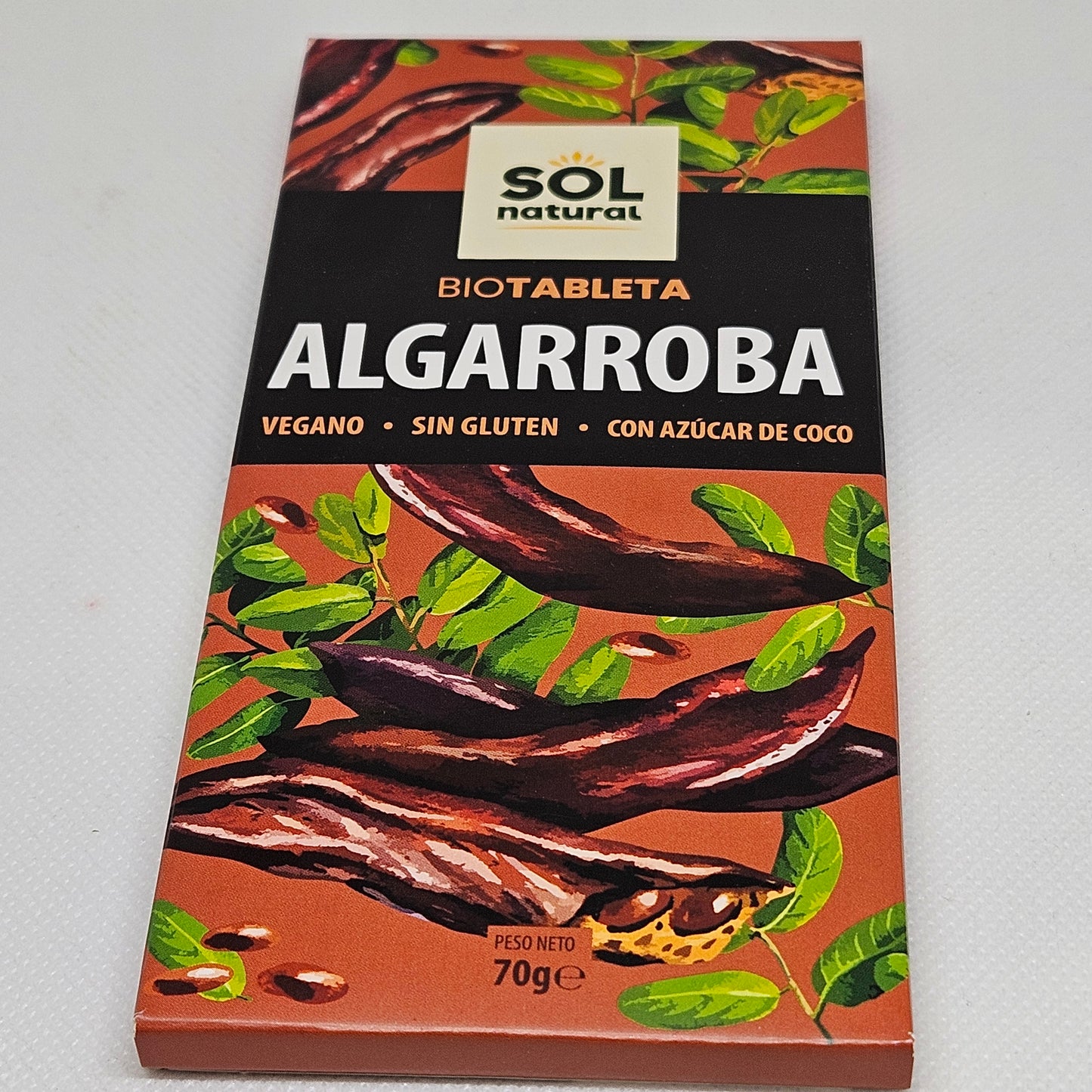 Chocolate Vegano Algarroba Sol natural