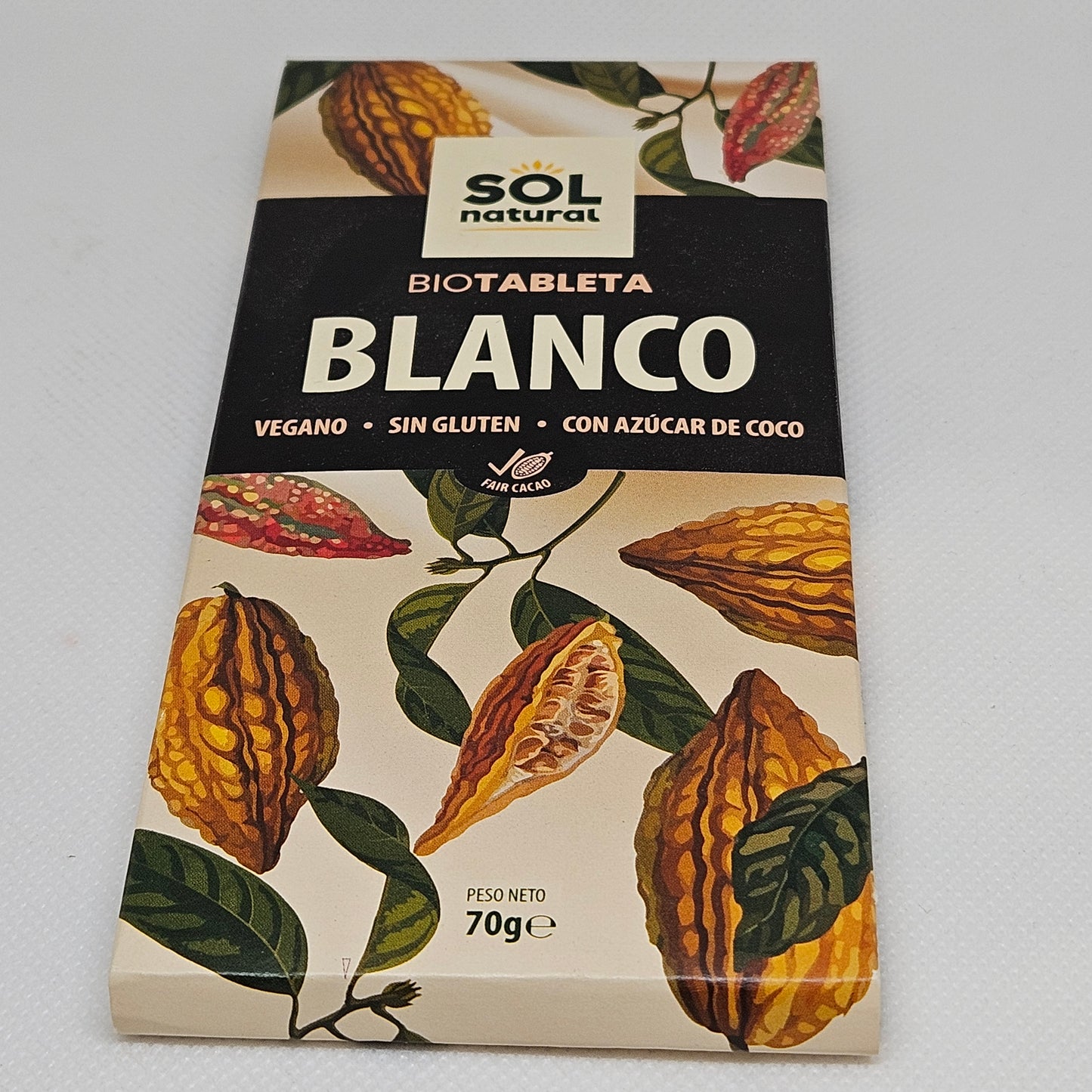 Chocolate Vegano Blanco Sol natural