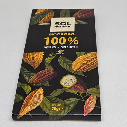 Chocolate Vegano Negro 100 % Sol natural